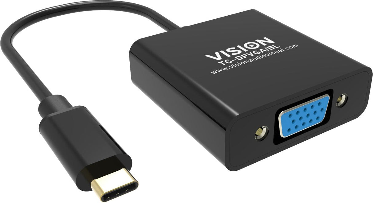 Vision Tc-Usbcvga/Bl Adaptador De Cable De Vídeo Usb Tipo C Vga (D-Sub) Negro