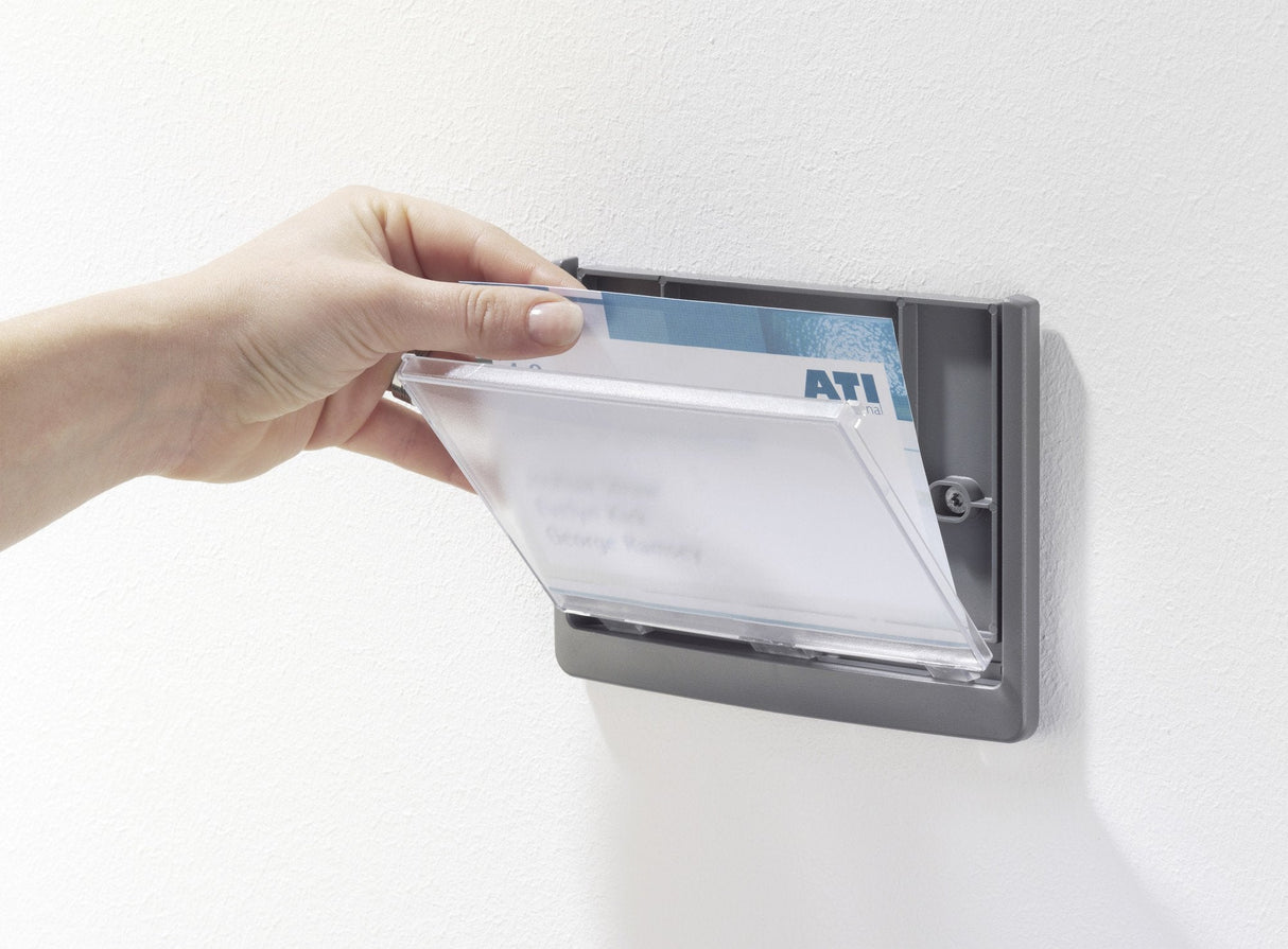 Letrero Puerta Durable Clcksign149x52.5 Pegado Tornillos Grafito