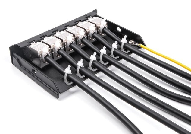 Carcasa Vacía 6 Port Para Keystone Rj-Module Negro - Zur Montaje An Mesa, Pared O Carril Din