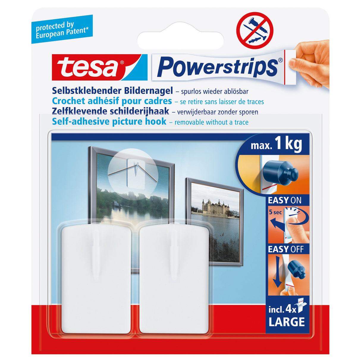 EAN 4042448105707 - TESA 58031-00020 gancho para almacenamiento Blanco 2 pieza(s) imagen 2