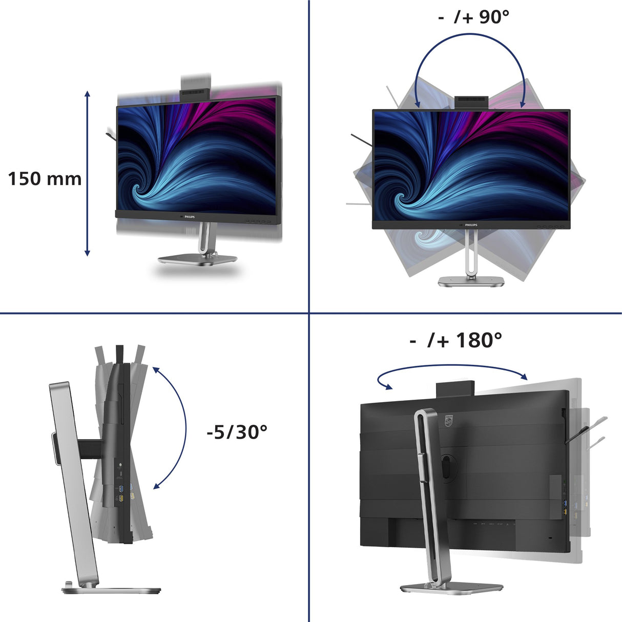 EAN 8721038007282 - Philips 4000 series 27B2U4601H/00 pantalla para PC 68,6 cm (27") 2560 x 1440 Pixeles Quad HD LCD Negro imagen 3