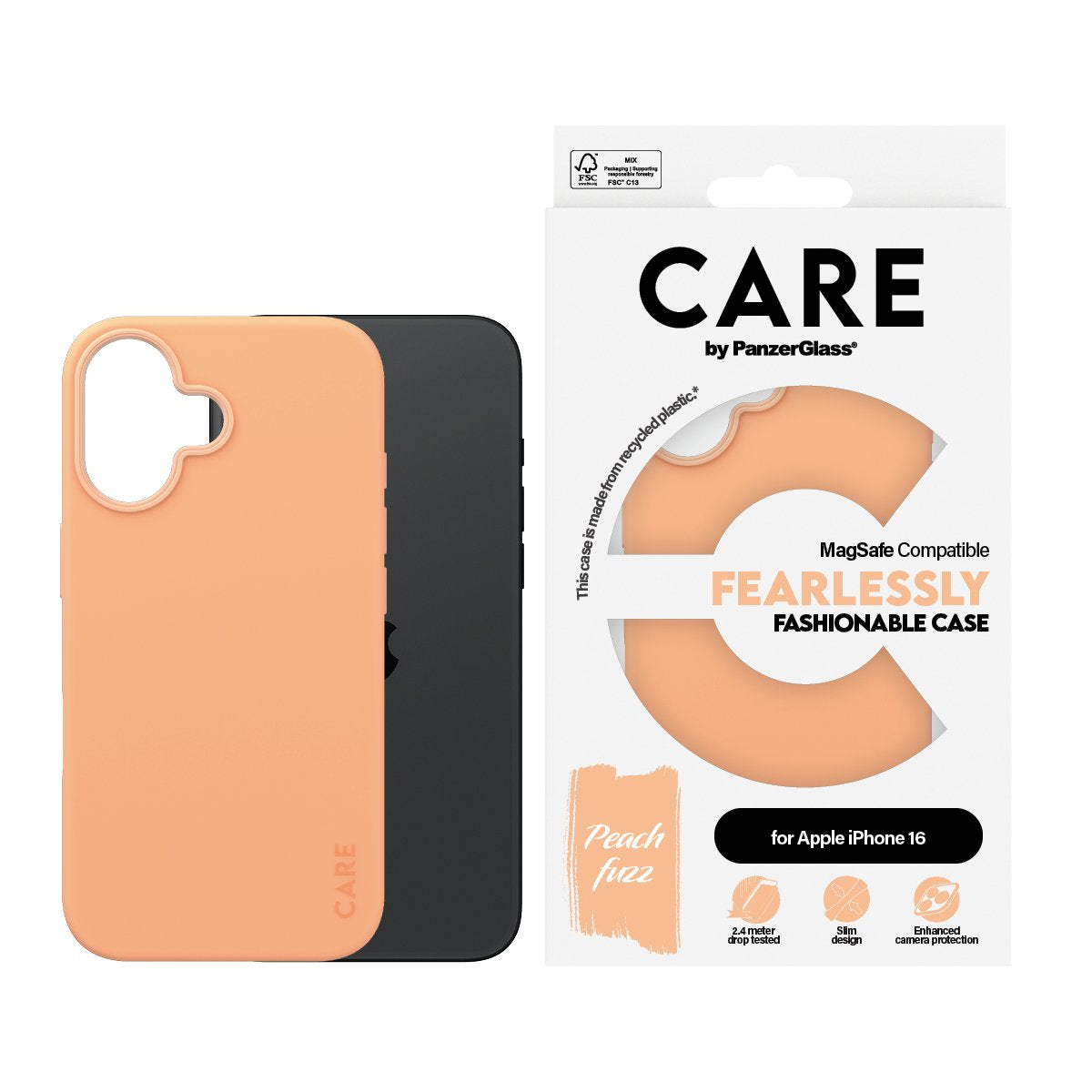 EAN 5715685004551 - PanzerGlass CARE™ by ® Case Peachy w. MagSafe iPhone 16 funda para teléfono móvil Rosa imagen 2