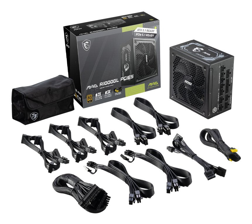 EAN 4711377142243 - MSI MAG A1000GL PCIE5 unidad de fuente de alimentación 1000 W 24-pin ATX ATX Negro imagen 5