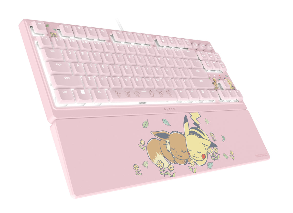 Razer Ornata V3 Tenkeyless Pikachu & Eevee Edition Teclado Juego Usb Rosa