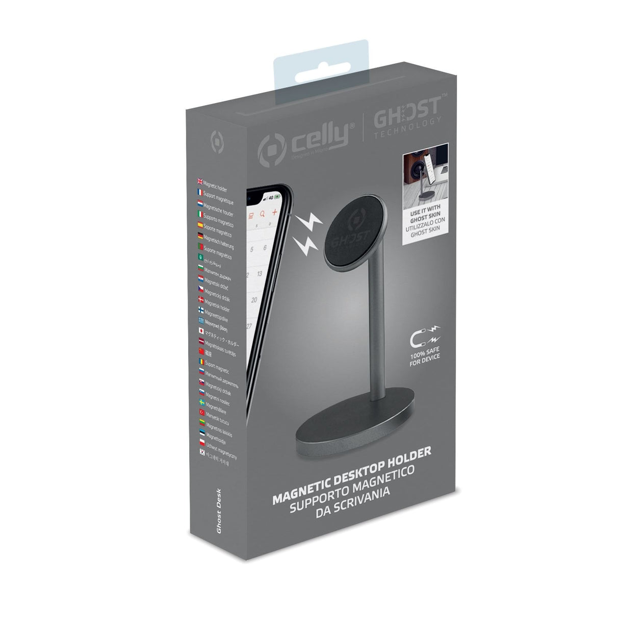 EAN 8021735748113 - Celly Ghost Desk Soporte pasivo Reproductor de MP3, Teléfono móvil/smartphone Negro imagen 7