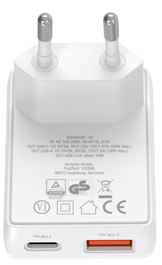 EAN 4252011912179 - 4smarts 546020 cargador de dispositivo móvil Universal Blanco Corriente alterna Carga rápida Interior imagen 4