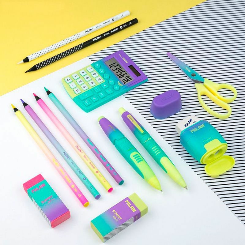 Milan Calculadora Pocket Sunset 8 Digitos Turquesa-Amarillo Blister