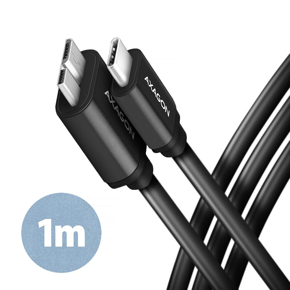 Axagon Hmm3-Cm10ab Cable Micro-B Usb Auf Usb-C 3.2 Gen 1, Negro - 1m