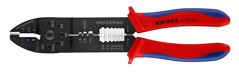 EAN 4003773070726 - Knipex 97 22 240 crimpadora Herramienta para prensar Negro, Azul, Rojo imagen 1