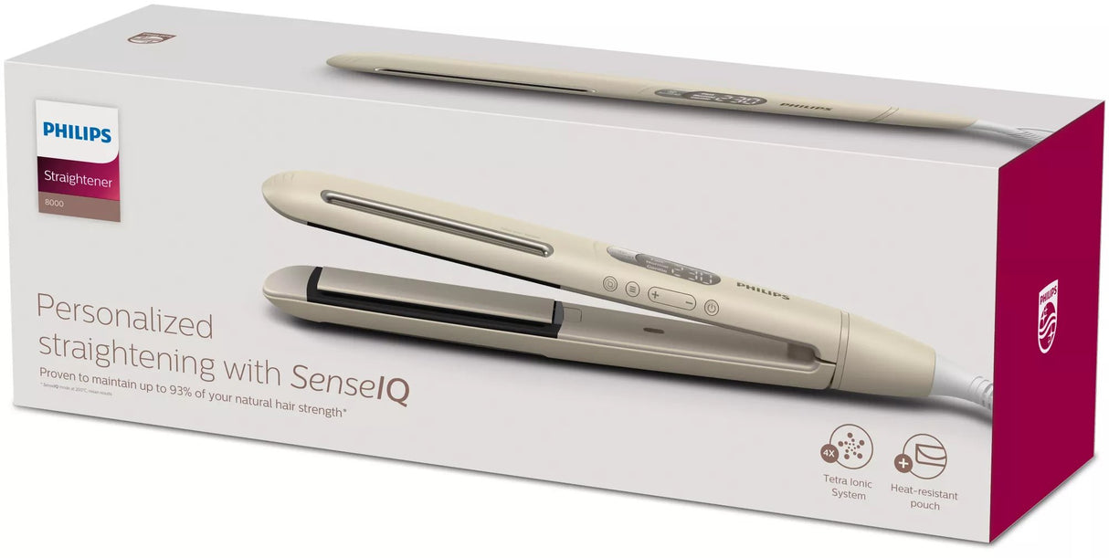 EAN 8720689002134 - Philips 8000 series BHS838/00 Utensilio de peinado Plancha de pelo Caliente Beige 1800 W 2 m imagen 2
