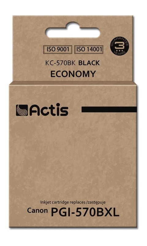 Tinta Actis Kc-570bk (Reemplazo Canon Pgi-570bk - Estándar - 22 Ml - Negra)