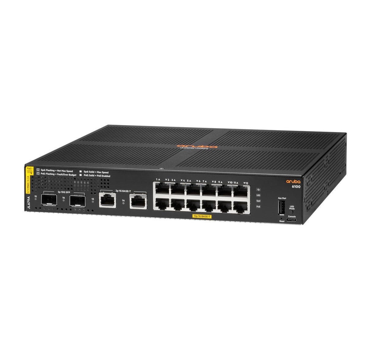 EAN 0190017348964 - HPE Aruba Networking 6100 12G Class4 PoE 2G/2SFP+ 139W Gestionado L3 Gigabit Ethernet (10/100/1000) Energ imagen 2