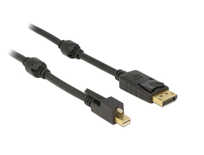 Delock Cable Mini Displayport 1.2 Macho Con Tornillo Displayport Macho 4k Negro 2 M