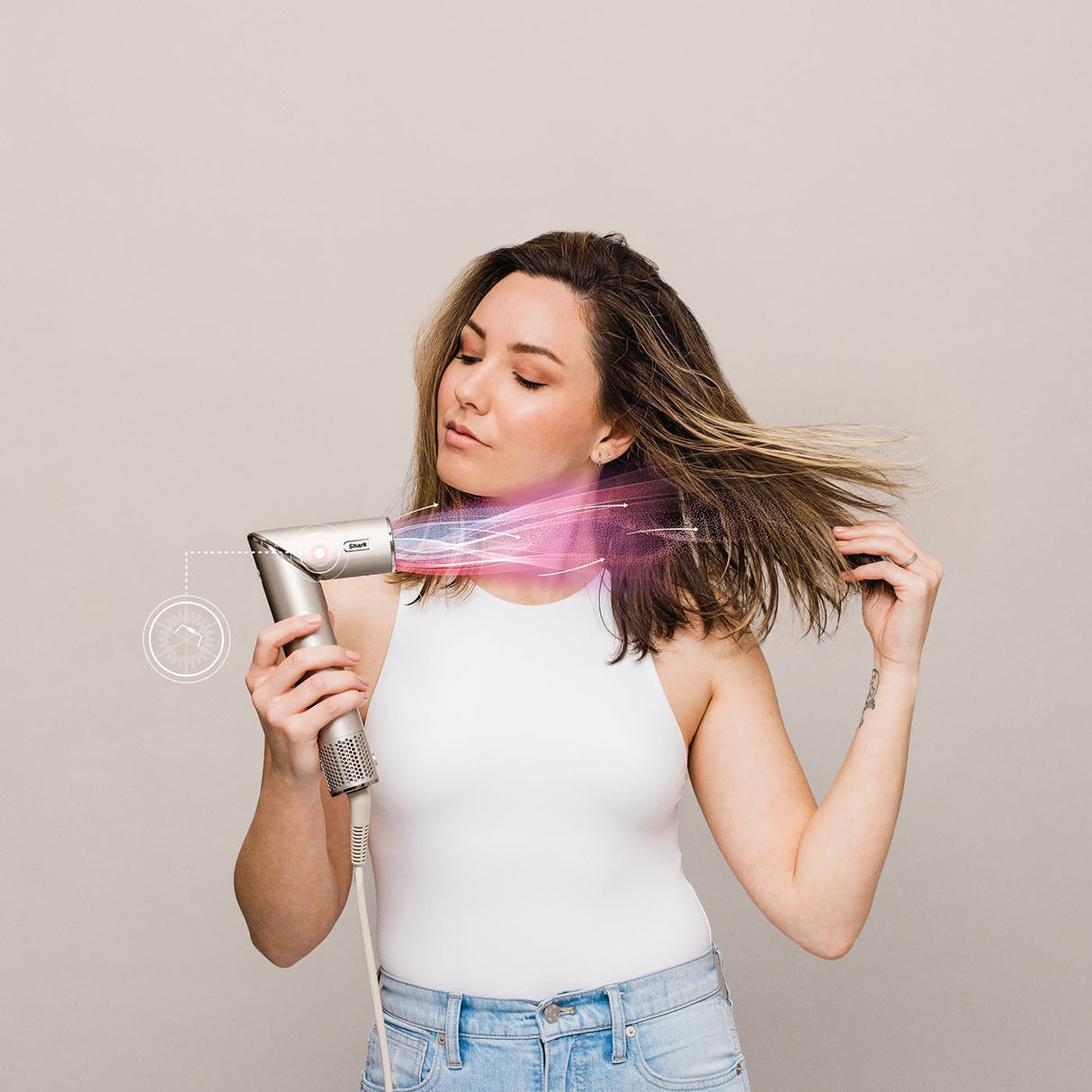 Secador De Pelo De Piedra Flexible Shark Hd446sleu