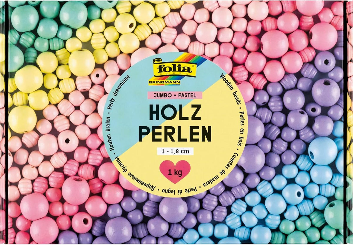 Folia Holzperlen Pastel Multicolor