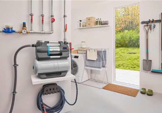 Bomba Depuradora Doméstica Gardena 6300 Silentcomfort Gris/Acero Inoxidable, 1.050 Vatios, Bluetooth, Modelo 2023 09068-61