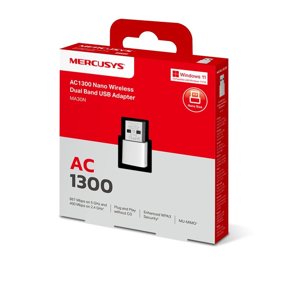 Mercusys Ac1300 Nano Wireless Dual Band Usb Adapter