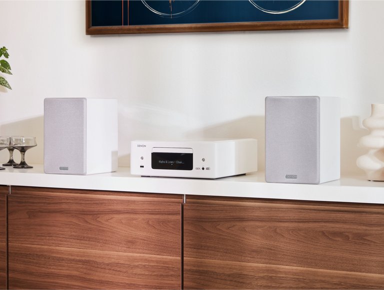 Denon Ceol N12dab White Minicadena 2x65w Con Altavoces
