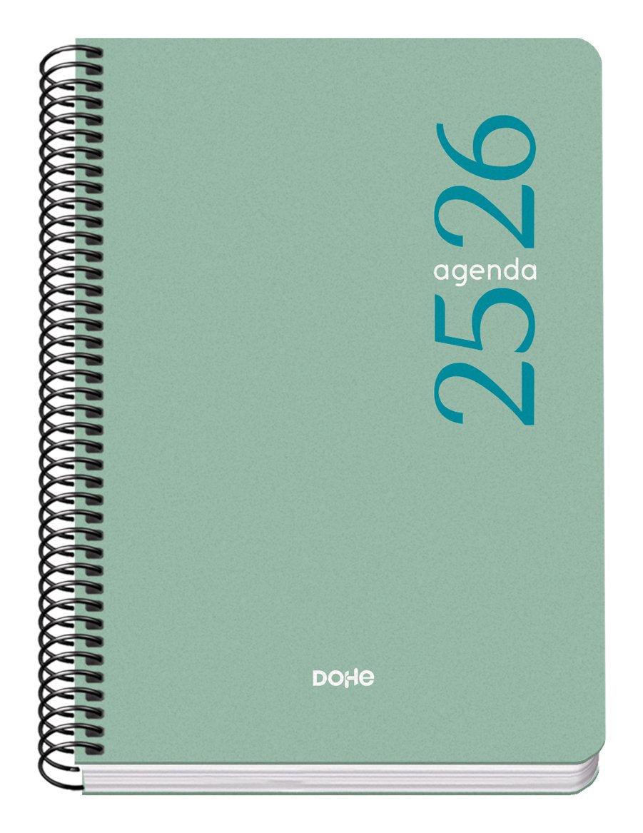 Dohe Esencial Agenda Escolar 25/26 Espiral A5 - Semana Vista - Papel 70g/M2 - Cubierta En Polipropileno - Verde