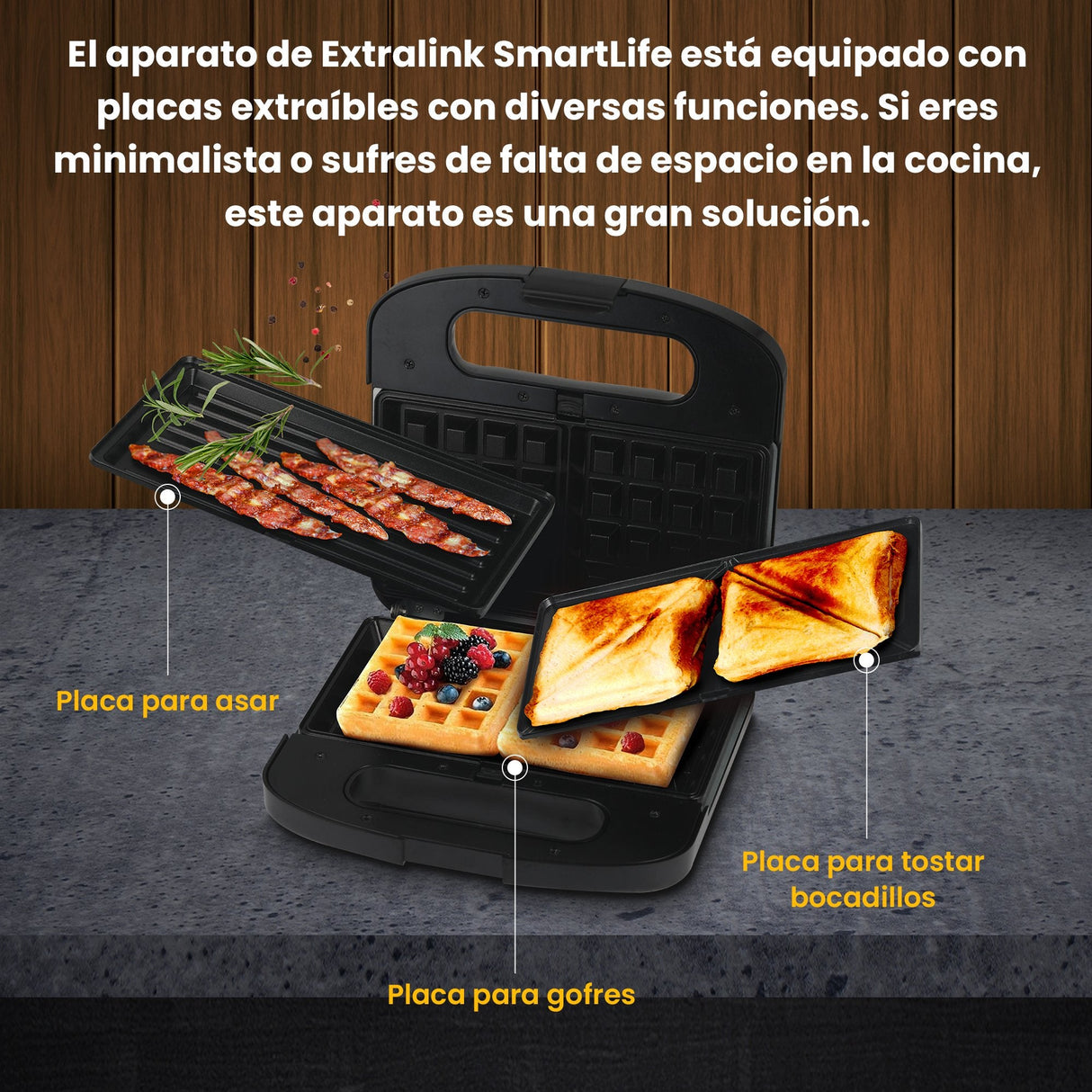 Extralink Smart Life Grill Sandwich & Waffle Maker Sj-37a