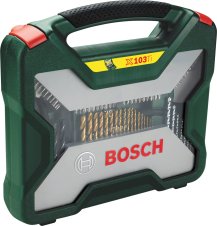 Juego De Brocas Y Destornilladores Bosch X-Line Titanium, 103 Piezas, Juego De Brocas Y Puntas (Verde) 2607019331