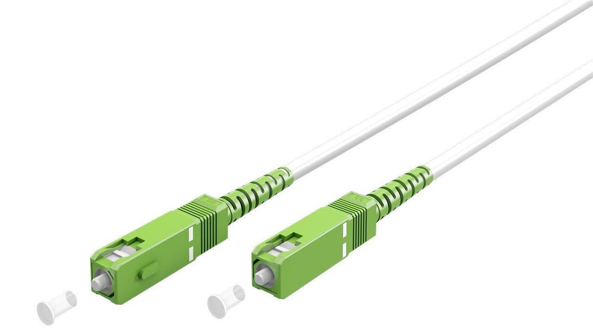 Cable De Fibra Óptica Para Router 0,50m -Ø3 Mm Blanco Latiguillo Monomodo Ftth - 9/125 Os2 - Sc/Apc-Sc/Apc Simplex - Compatible