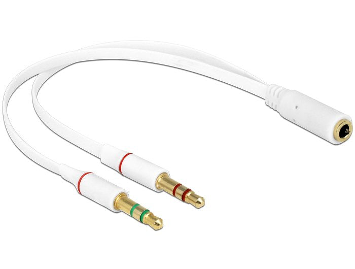 Delock 65585 Cable De Audio 0,2 M 2 X 3,5mm 3,5mm Blanco