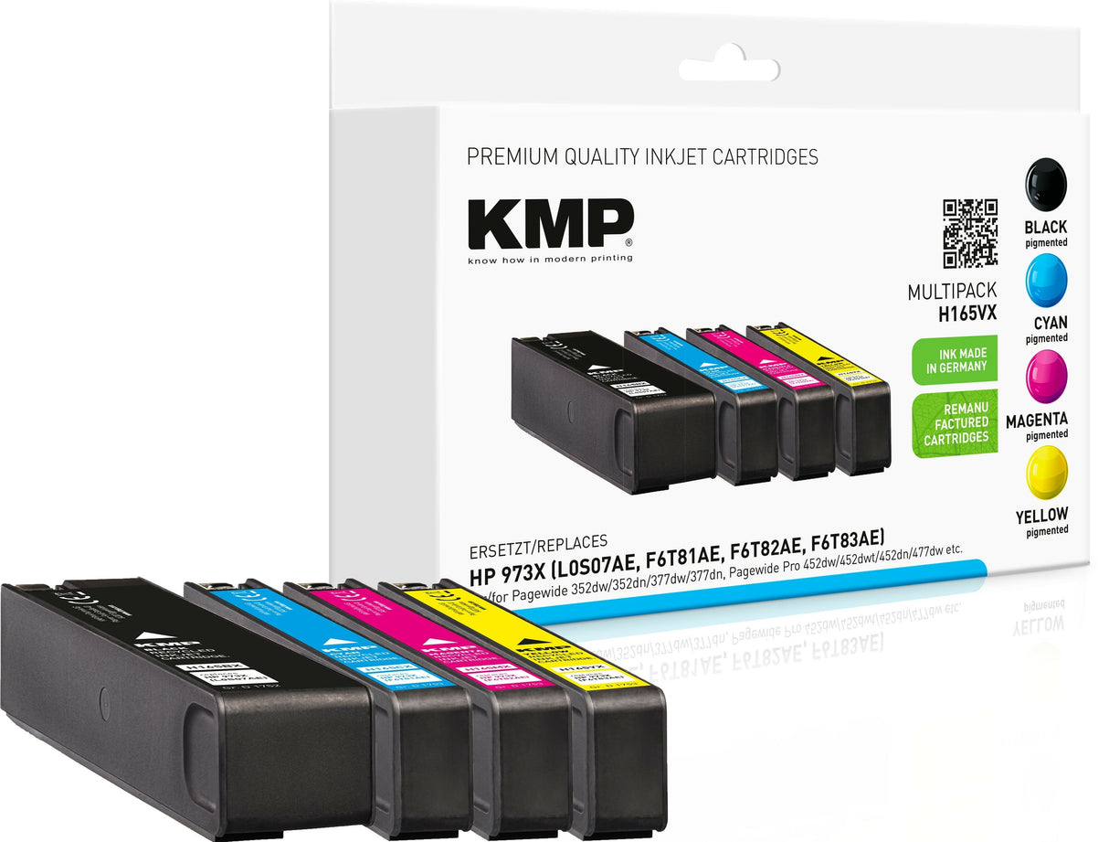 Kmp Tóner Compatible Hp 913x Multip. 7000-10000 Copias H165vx Negro, Cian, Magenta, Amarillo