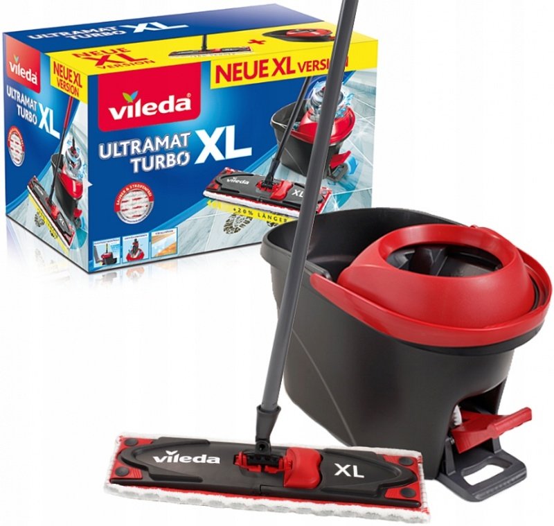 EAN 4023103212213 - Vileda Ultramat Turbo XL fregona Seca y húmeda Microfibra Negro, Rojo imagen 1