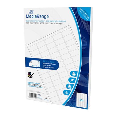 EAN 4260459612896 - MediaRange MRINK151 etiqueta autoadhesiva Permanente Blanco 3250 pieza(s) imagen 2