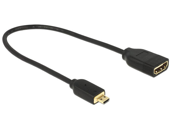 Cable Micro Hdmi Macho A Hdmi Hembra 2.0 4k 60hz 20 Cm Premium Slim