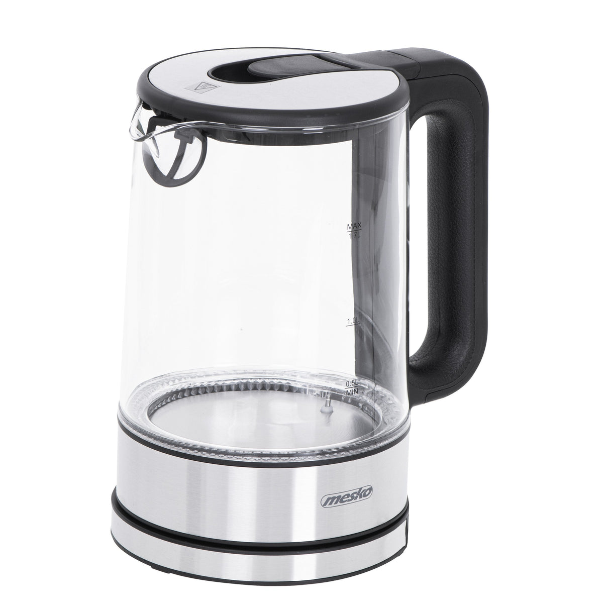Tetera Mesko Home Ms 1301b Eléctrica 1,7 L 2200 W Negro, Acero Inoxidable, Transparente