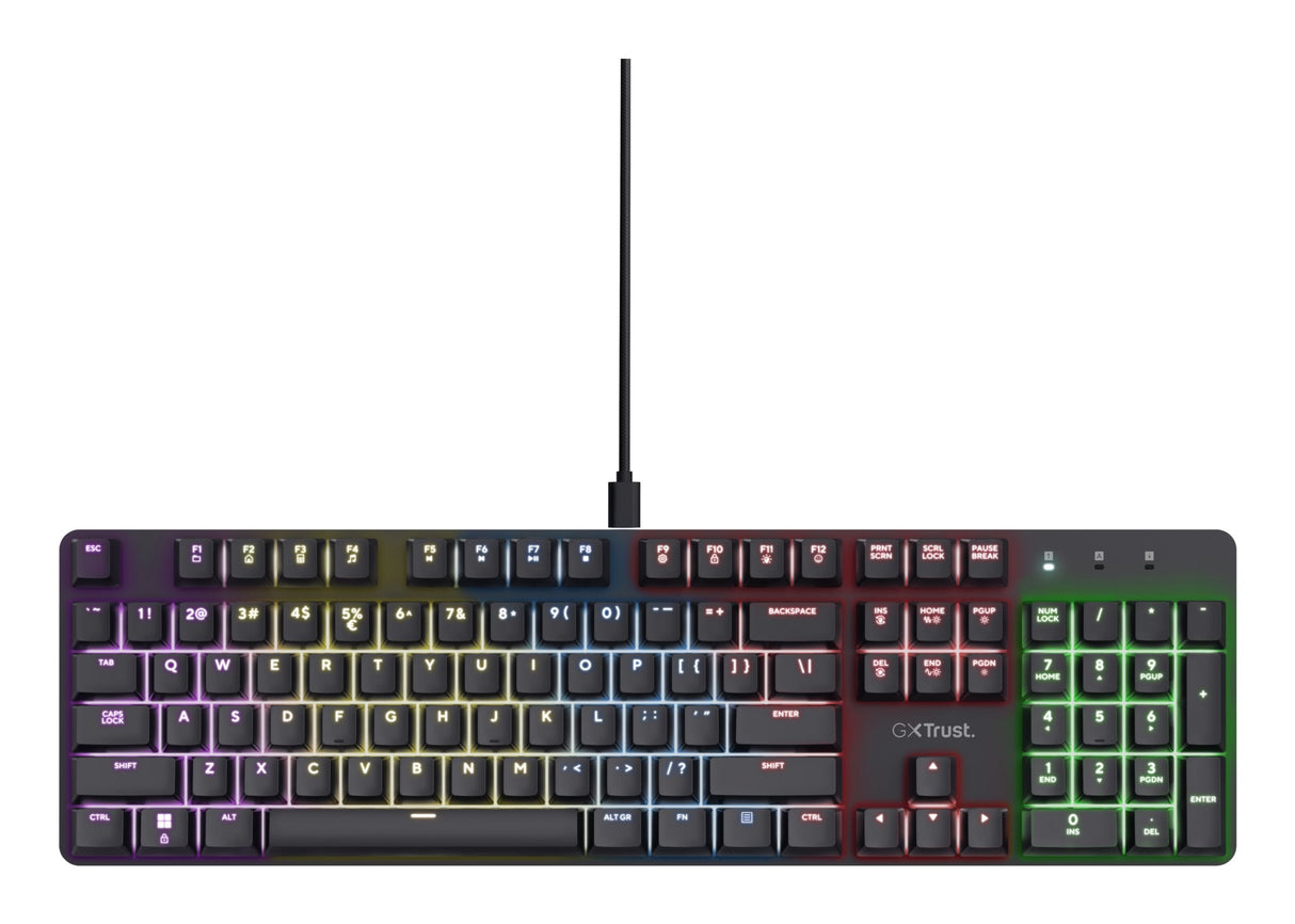 Teclado Trust Gaming Gxt 871 Zora Mecanico Rgb Color Negro