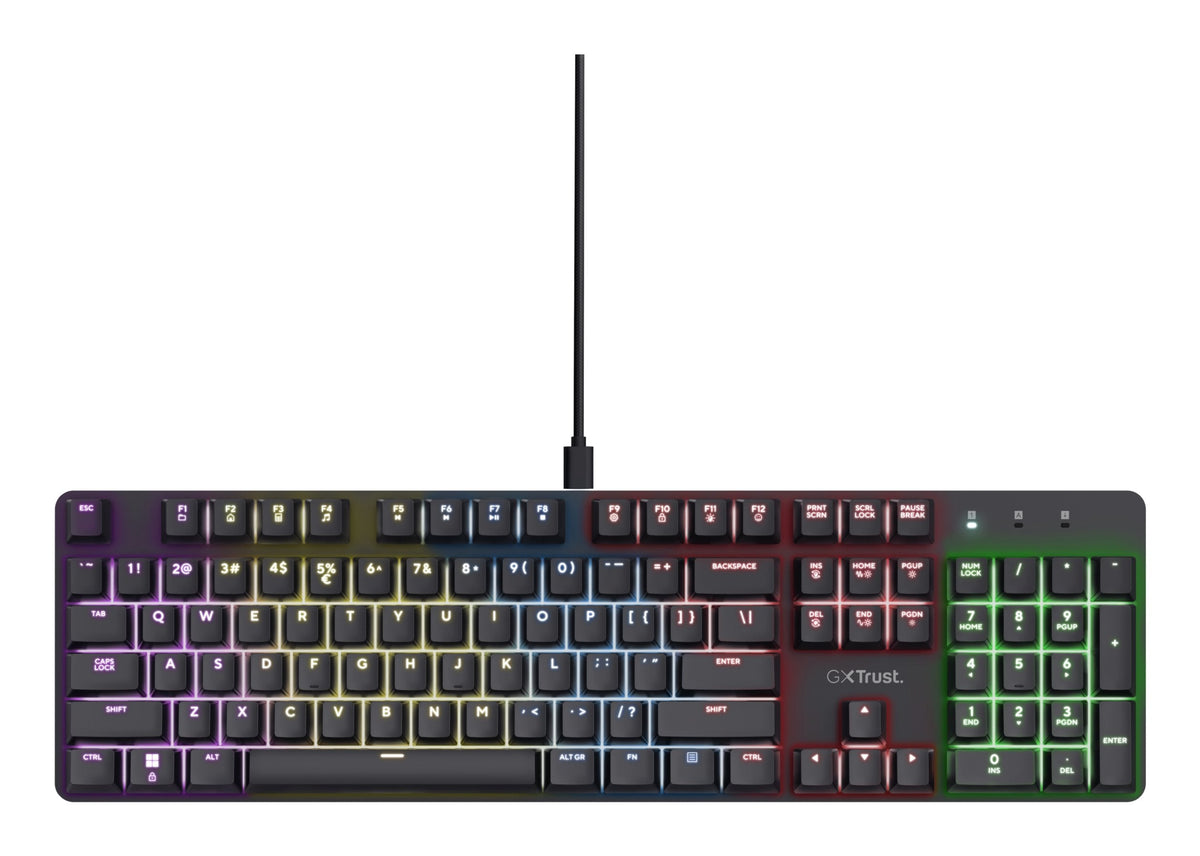 Teclado Trust Gxt 871 Zora Mecánico Layout Pt Retroiluminado Rgb