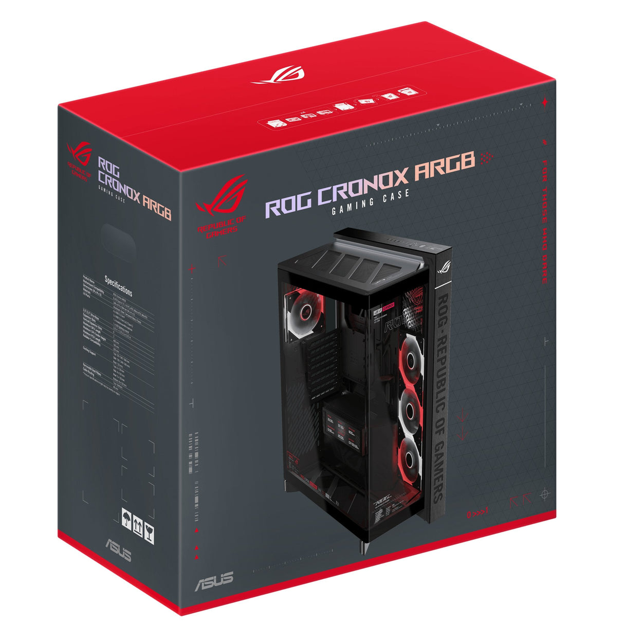 Asus Rog Cronox Gr801 Curve Tg Argb Black Midi Tower Negro