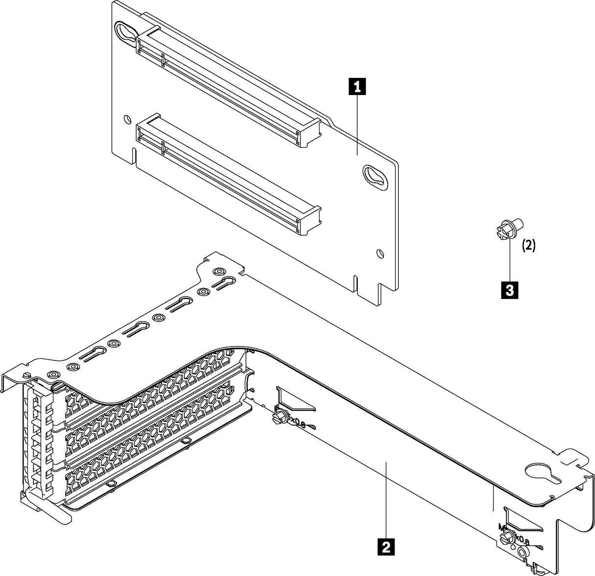 EAN 0889488433216 - Lenovo ThinkSystem SR550/SR590/SR650 x16/x8 PCIe FH Riser 1 Kit Kit de montaje imagen 1