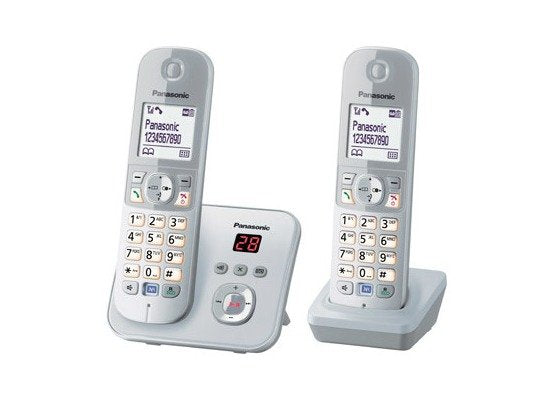 Panasonic Kx-Tg6823 Teléfono Dect Identificador De Llamadas Plata, Blanco