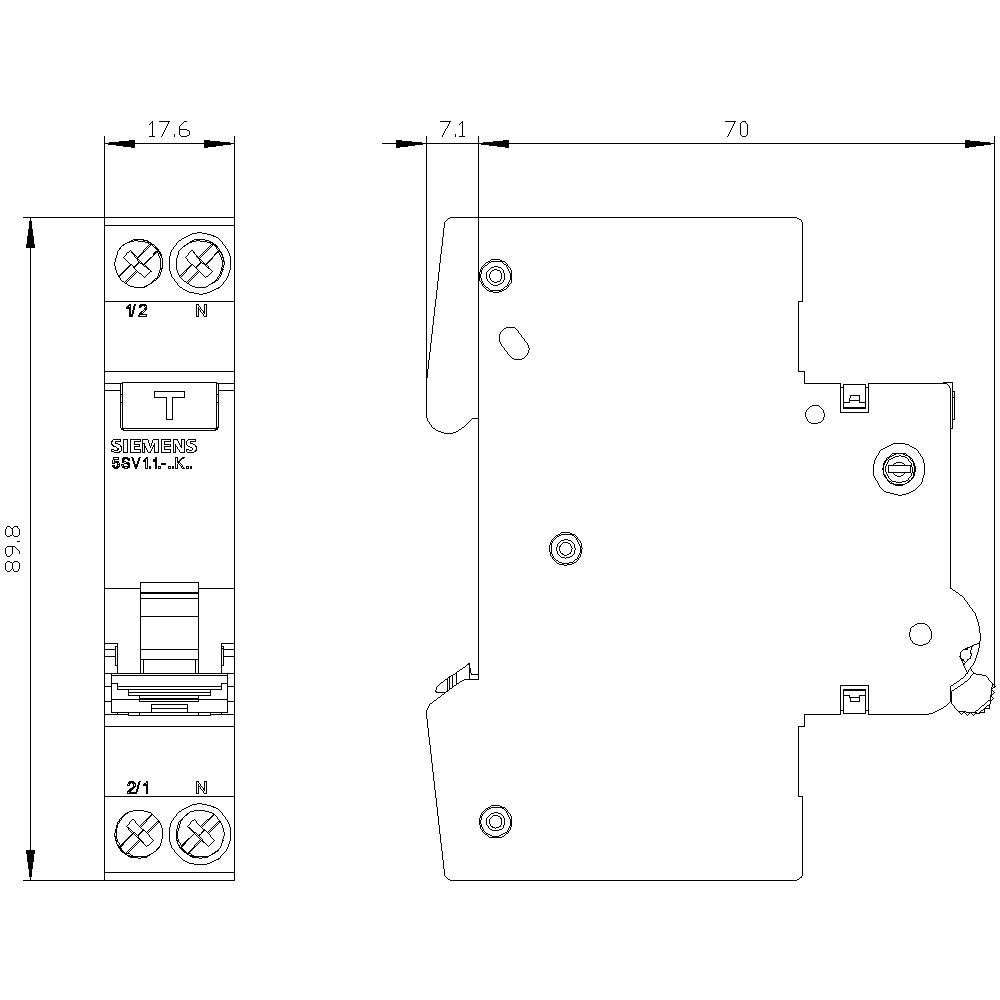 Siemens Fi Ls Kompakt 6ka 5sv1316-6kk16 Typ A 30ma B16 1te