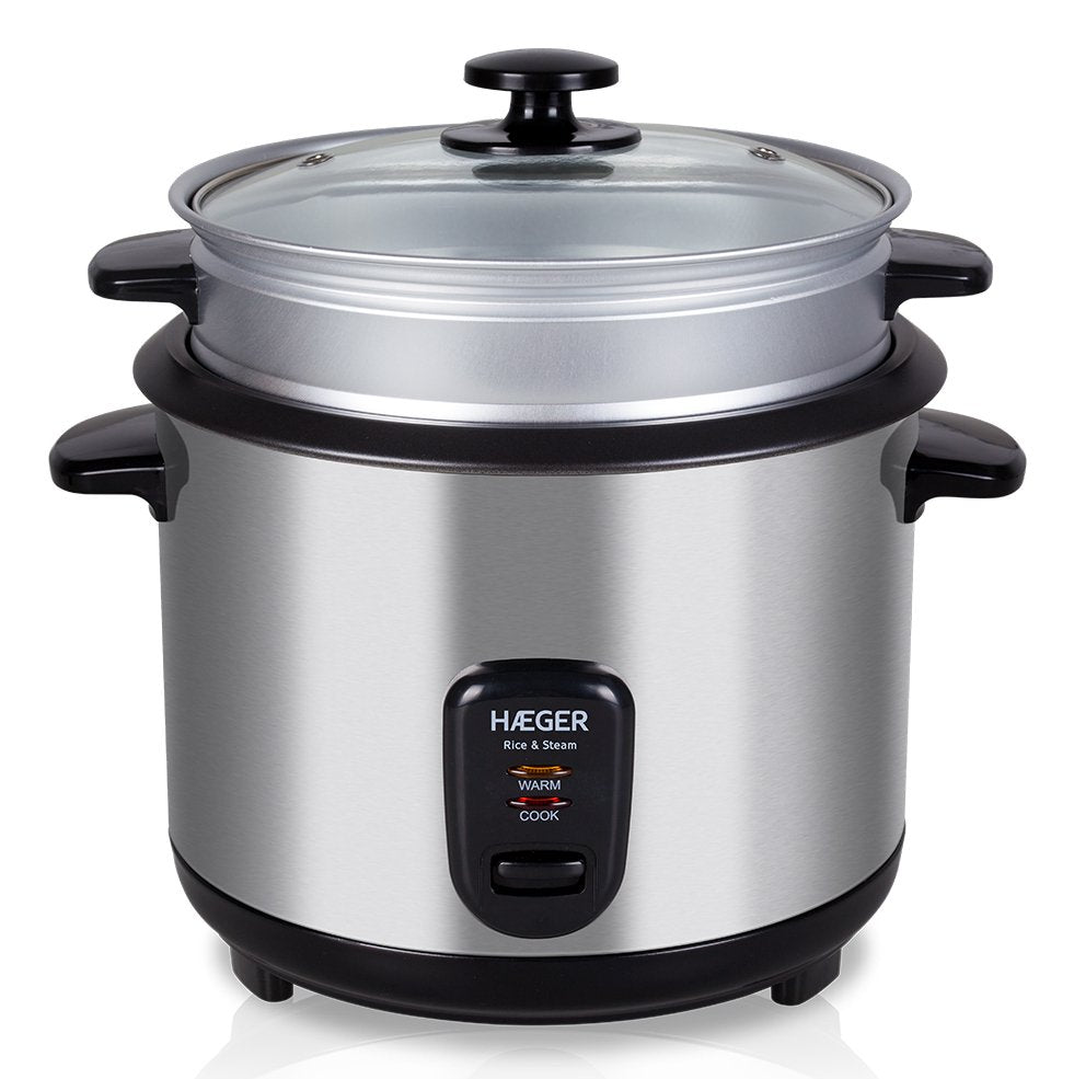 Arrocera Eléctrica Haeger Rice & Steam - 1,8 L, 700w, Acero Inoxidable