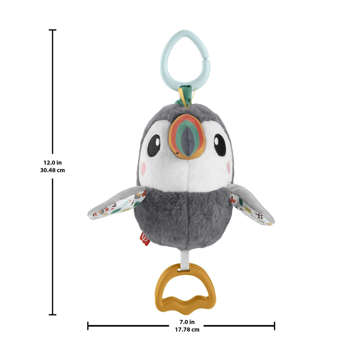 Fisher-Price Flatter Toucan - Peluche Para Llevar (Gris Blanco) Hnx66