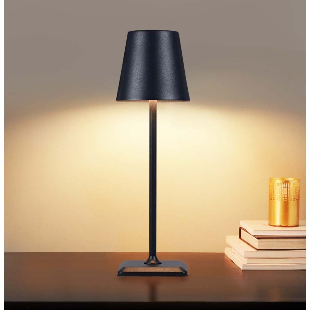 Techly I-Led Lamp-Bk Lámpara De Mesa Led Táctil Inalámbrica Negra