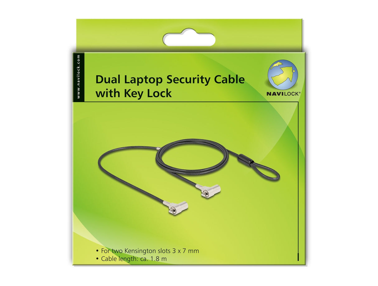 EAN 4043619209347 - Navilock 20934 cable antirrobo Negro, Plata 1,8 m imagen 5