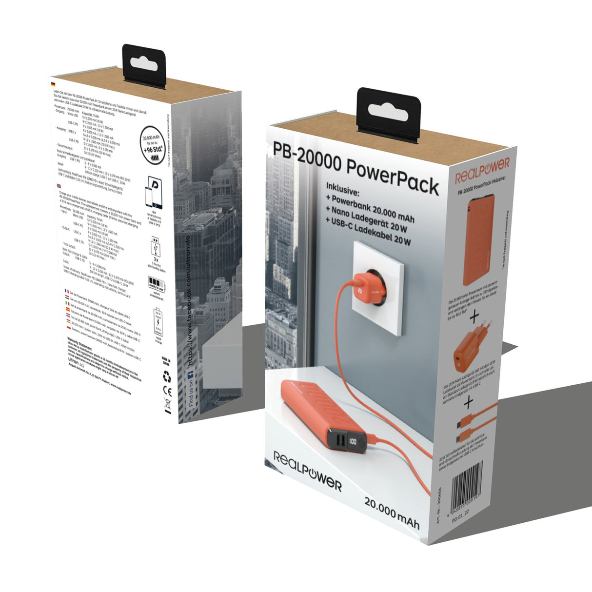 EAN 4040895009197 - Ultron PB-20000 20000 mAh Naranja imagen 5