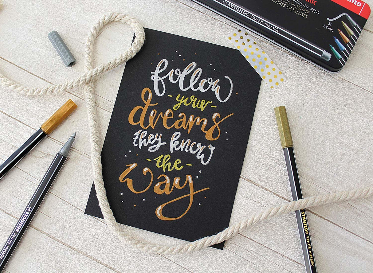 Stabilo Pen 68 Metallic Rotulador Plata Caja -10u-