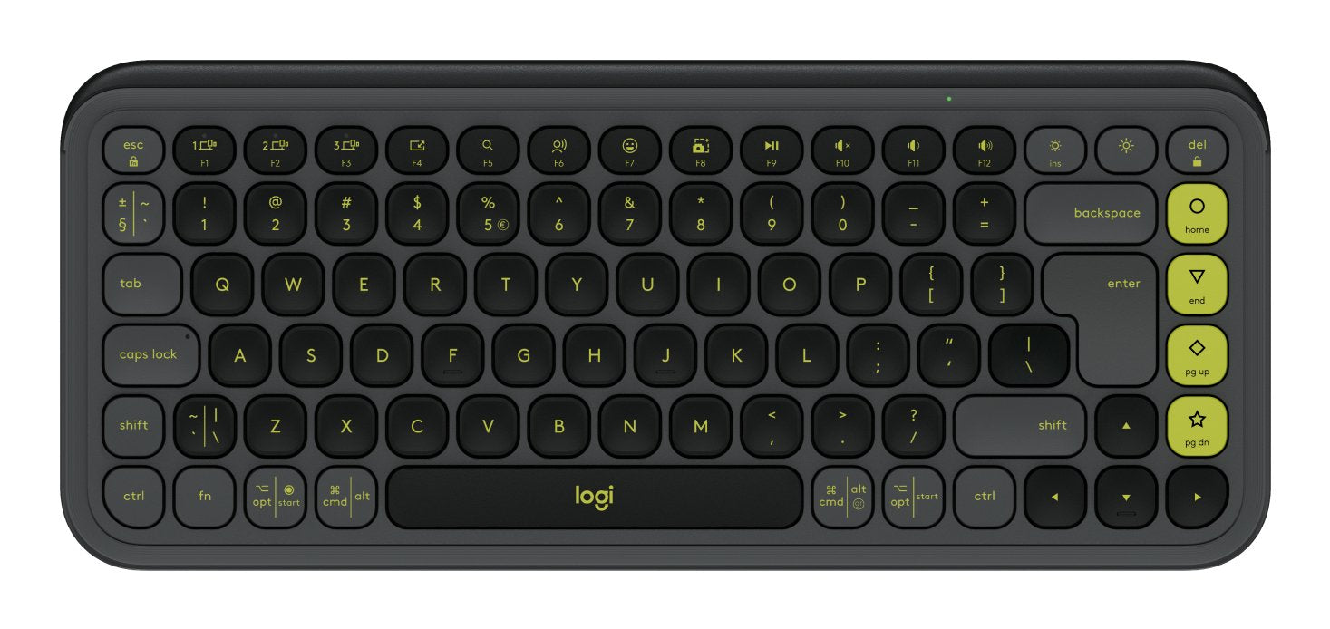 Teclado Ingles Logitech Pop Icon Keys Bluetooth Qwerty Internacional De Ee.Uu. Grafito, Verde