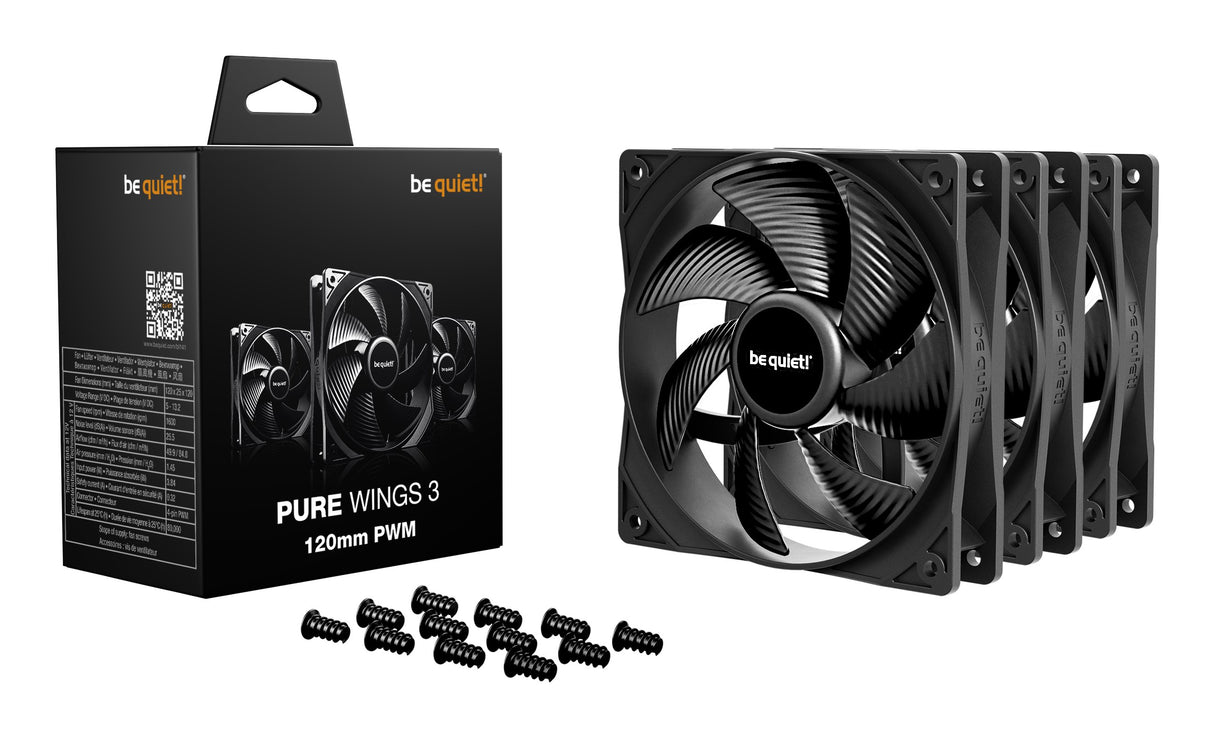 EAN 4260052193877 - be quiet! Pure Wings 3 120 mm PWM Triple Pack Carcasa del ordenador Ventilador 12 cm Negro 3 pieza(s) imagen 3