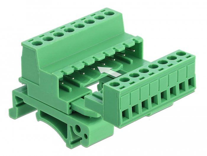 Terminalblock Set Para Carriles Din 8 Pin Con Rastermass 5,08 Mm Angulado
