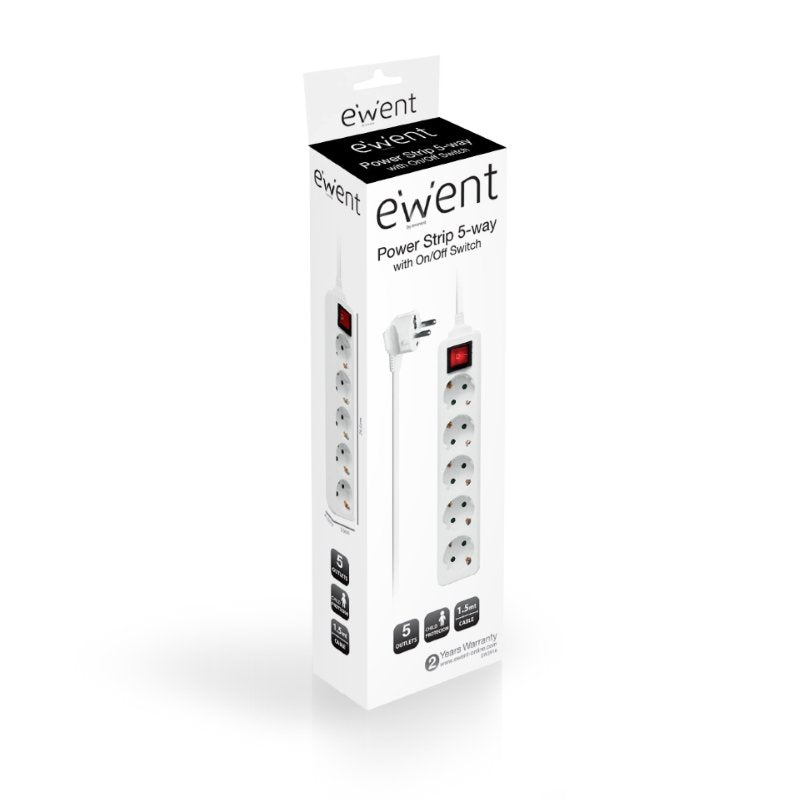 Ewent Regleta 5 Tomas Shuko Ewent Regleta 5 Tomas Shuko Con Boton On/Off Ew3916