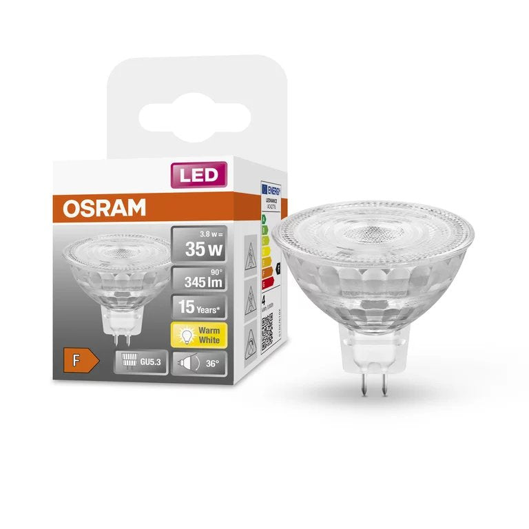 Osram Parathom Reflector Led 12v Mr16 35 Non-Dim 36° 3,8w 827 Gu5.3 Bulb