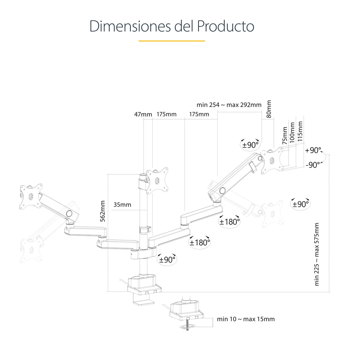 EAN 65030902038 - StarTech.com 3MP2AG-MONITOR-ARM soporte para monitor 68,6 cm (27") Negro imagen 20